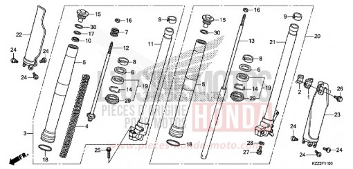 FORCELLA ANTERIORE CRF250LF di 2015